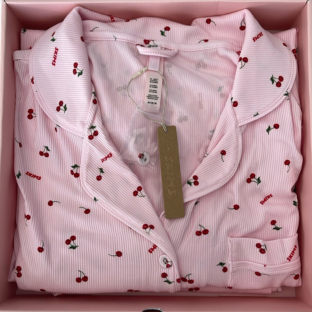 SKIMS Limited Edition CHERRY BLOSSOM PRINT Soft Lounge Sleep Set NWT - Picture 8 of 10